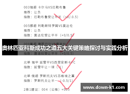 奥林匹亚科斯成功之道五大关键策略探讨与实践分析